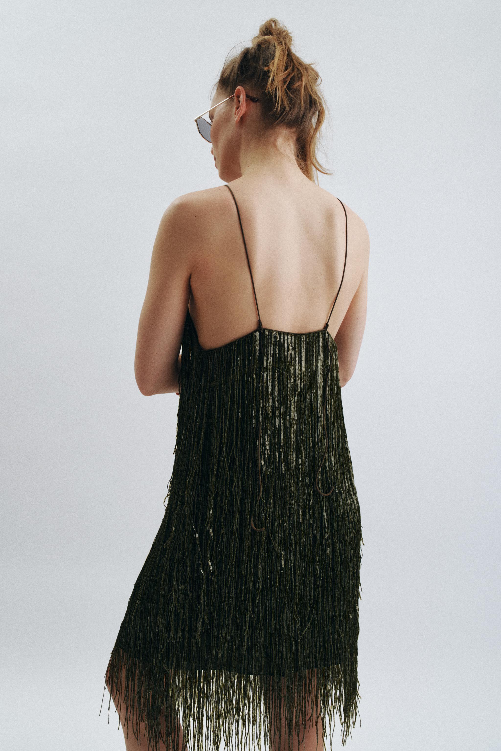 ZW COLLECTION FRINGED SEQUIN DRESS